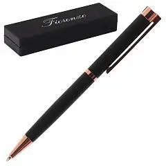 Ручка шариковая подарочная FIORENZO, черный корп, синяя, футляр, фото №1