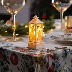 Свет.фиг«Белый фонарь с медвежонком»пласт,AG13х3(комп)тёпл бел, фото №1