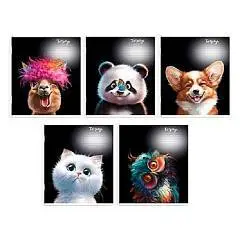 Тетрадь 18л ЛИНИЯ "ЗАБАВНЫЕ ЖИВОТНЫЕ" выб  УФ-лак, фото №1