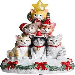 Фигура новогодняя Елка из Кошек 14х13.5х19 см, фото №1