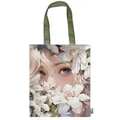 Сумка-шоппер Девушка в лилиях 35*45см 1отд, фото №1