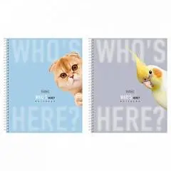 Тетрадь 96л КЛЕТКА "Кто здесь?" на спирали, фото №1
