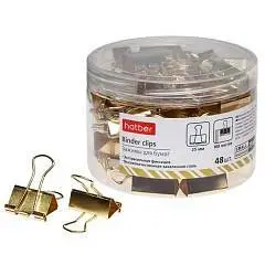 Зажимы для бумаг "Gold" 25мм, 1 шт., фото №1