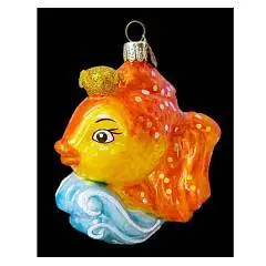 Ёлочное украшение "Сказочная рыбка", в под упаковке, h-11 см, фото №1