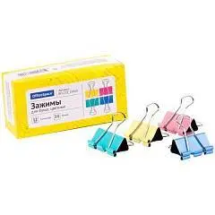 Зажим для бумаг 32 мм, цветной, фото №1