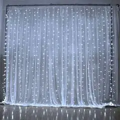 Гирлянда электрическая Занавес, 160л LED 2х1,5м, хол.белый, фото №1