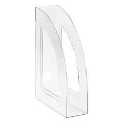 Лоток для бумаг вертикальный СТАММ "Респект" прозрачный, 70мм, фото №1