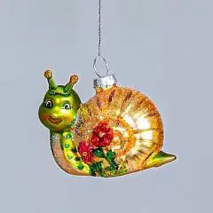 Елочная игрушка,   «Улитка», 7х4х5 см, стекло, фото №1