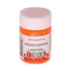 Краска акриловая флуоресцентная оранжев Декола 50мл, фото №1