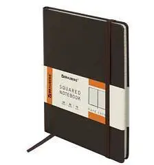 Блокнот А5 80л кл "Metropolis" коричневый, на резинке, фото №1