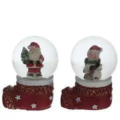 Фигурка в стекл шаре Дед Мороз/Снеговик L5 W4,5 H7 см, фото №1