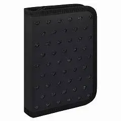 Пенал школьный СЕРДЕЧКИ НА ЧЕРНОМ, без наполн, искусс. кожа, фото №1