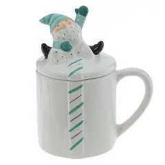 Кружка с крышкой "Гном Праздничный Хранитель" 330 мл, фото №1