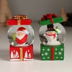 Снежный шар нг  стекл персонаж в подарке 4.5*4.5*7.3 см МИКС, фото №1