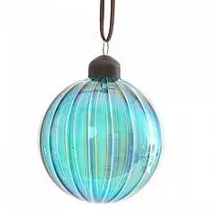 Украшение стекло "Шар", L8 W8 H10,5 см проз голуб, фото №1