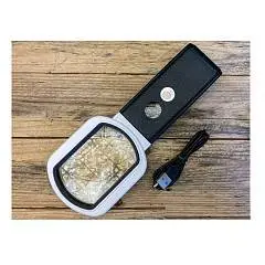 Лупа 2х/25х складная с подсветкой 7 LED+2UV, фото №1