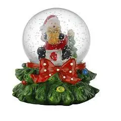 Новогодний сувенир Снежный шар "Радостный Дедушка Мороз" d=6,5 с, фото №1