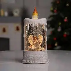 Свет.фигура«Свеча с ангелом»12.3*24*8 см,ААх3(нет)USB,свет тёпл/, фото №1