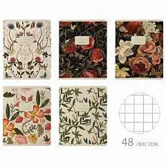 Тетрадь 48л КЛЕТКА "BLOOM FLOWERS", фото №1