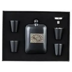 Набор, фляжка 180 мл, 4 стопки 50 мл, воронка, L23,5 W17,5 H4 см, фото №1