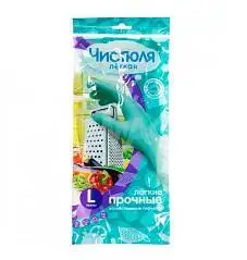 Перчатки латексные ЧИСТЮЛЯ ЛЕГКАЯ (L), фото №1