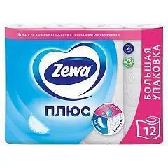 Туалетная бумага Zewa Плюс Белая, 2 сл, 12 рул, фото №1