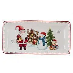 Блюдо "Веселый Новый год" L34,5 W17 H3,5 см, фото №1