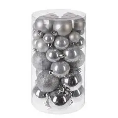 Набор шаров "Сказочное великолепие",   40 шт. серебро, фото №1