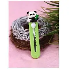 Канцелярский нож "Panda", green, фото №1