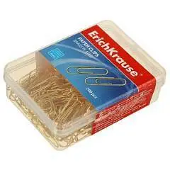 Скрепки "Erich Krause" 28мм, 200шт, омедненные, в пласт.боксе, фото №1