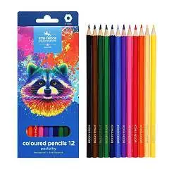 Карандаши цветные 12цв шестигр дере Енот RACOON Koh-I-Noor, фото №1