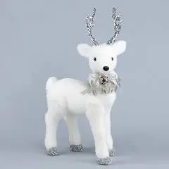 Сувенир Олень Н37х20х11см бел/серебр, фото №1