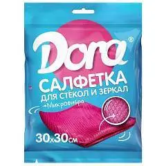 Салфетка из микрофибры Dora Для стёкол и зеркал, 30х30 см, фото №1