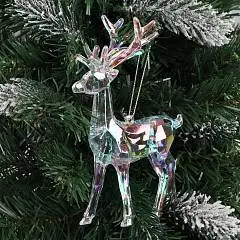 Украшение Олень 15см акрил ЛЬДИНКА прозрачн, радужный перламутр, фото №1
