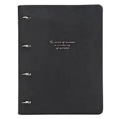 Тетрадь на кольцах А4 120л "Цитата", черный кожзам, фото №1