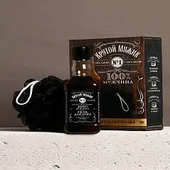 Подарочный набор (алк) «Крутой мужик», (Гель д/д+мочалка), фото №1