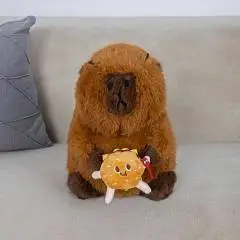 Игрушка мягкая Капибара с бургером 30см, фото №1