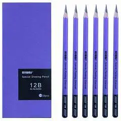 Карандаш чернографитный NYONI, 12B, фото №1