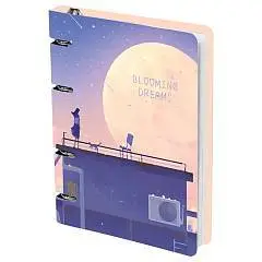 Тетрадь на кольцах 100л "Blooming dreams" матовая лам, тиснение, фото №1