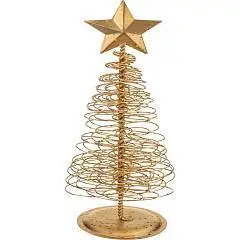 Фигура декоративная Елочка золотистая 16х6см, фото №1