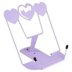 Подставка д/книг и учебников КОТЫ И СЕРДЕЧКИ.ЛИЛОВЫЙ, чёрн метал, фото №1