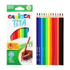 Карандаши цветные Tita 12цв шестиг грифель 3мм CARIOCA, фото №1