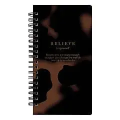 Блокнот А6 100л кл "Believe" пятна на коричневом, спираль тв.обл, фото №1