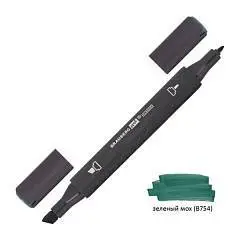 Маркер д/скетч двусторонний 1мм-6мм BRAUBERG зеленый мох (B754), фото №1