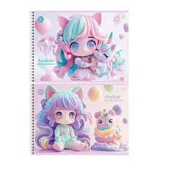 Альбом д/рис А4 24л гребень BG "Маленькая девочка", фото №1