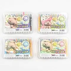 Карандаши цветные Капибара восковые мини 24цв, фото №1