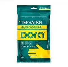 Перчатки латекс Dora универс с хлопк напыл S, фото №1