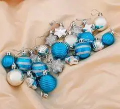 Набор елочных украшений "Серпантин" 21 шт сереб-гол пластик, фото №1