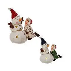 Фигурка декоративная Снеговик с подсветкой L14 W9 H14,5 см, фото №1