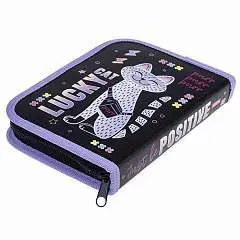 Пенал Hatber "Lucky Cat" 190х130мм, 1 отд, с откид.планкой, 3D ф, фото №1